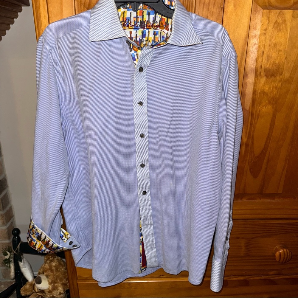 Men's Blue Patterned Shirt